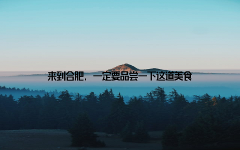 来到合肥, 一定要品尝一下这道美食