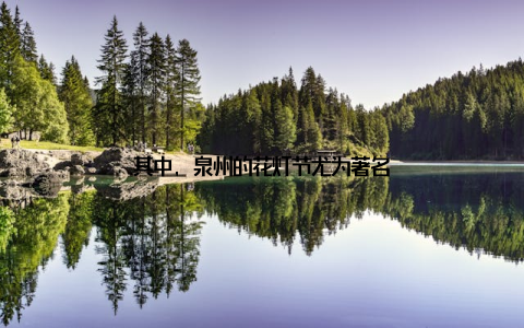 其中, 泉州的花灯节尤为著名