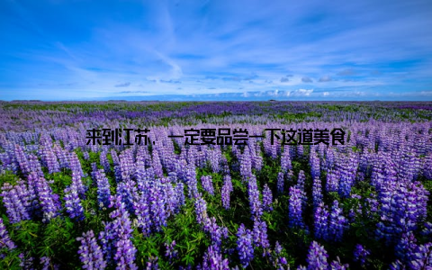 来到江苏, 一定要品尝一下这道美食